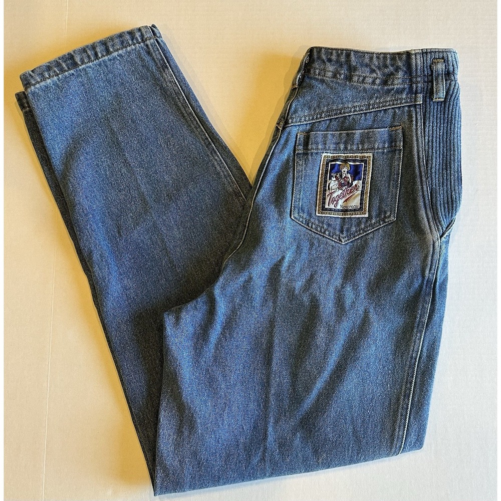 Vintage 80s Together Nouveau High Waist Mom Jeans Tapered Leg Denim Blue Size 10
